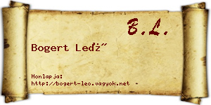 Bogert Leó névjegykártya